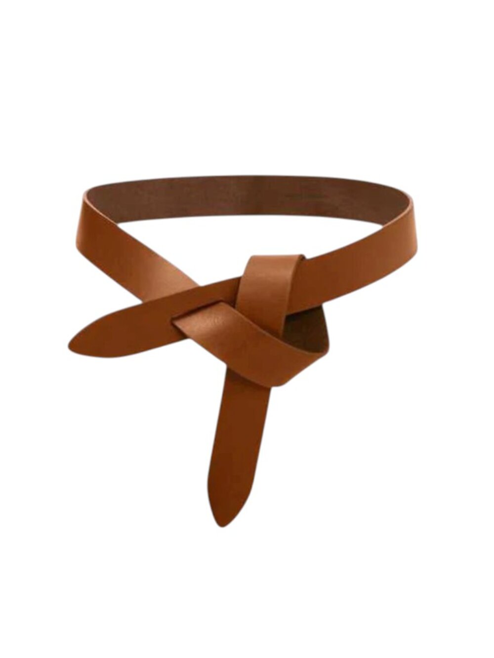 Isabel Marant Lecce Belt Womens Large Tan Brown Leather Tie Silhouette Slit Loop